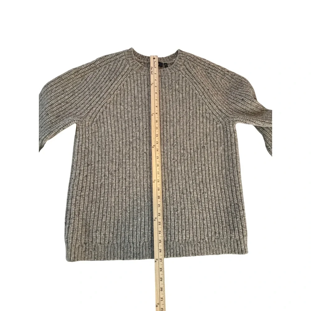 Theory Martig Nobello Merino Cashmere Wool Chunky Knit Sweater XL Gray Marl